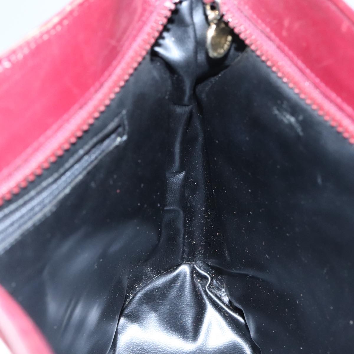 Celine Vintage Macadam Shoulder Bag Suede, RED, SUEDE, Shoulder bag