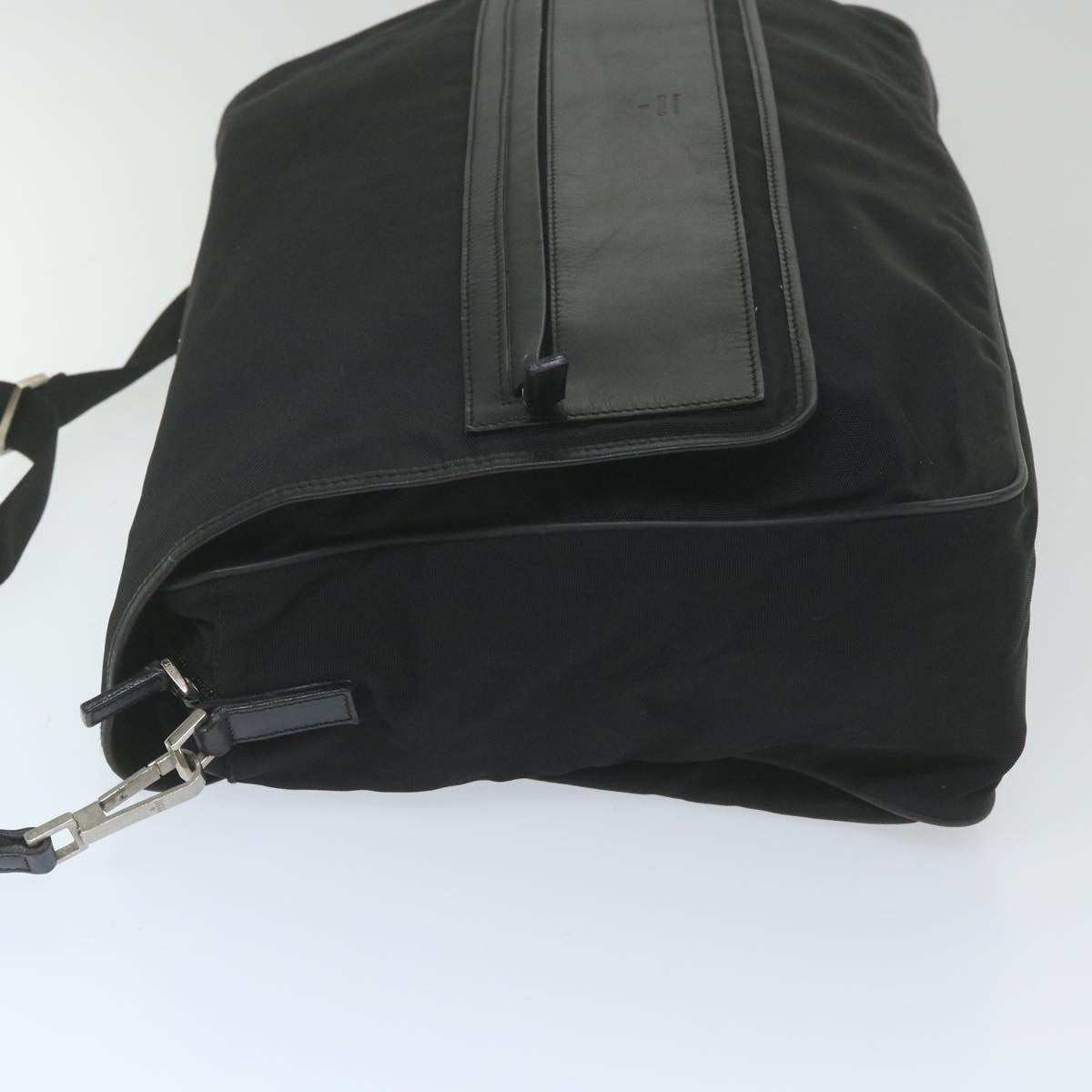 Gucci Vintage Flap Crossbody Bag Nylon, Black, Nylon, Shoulder Bag