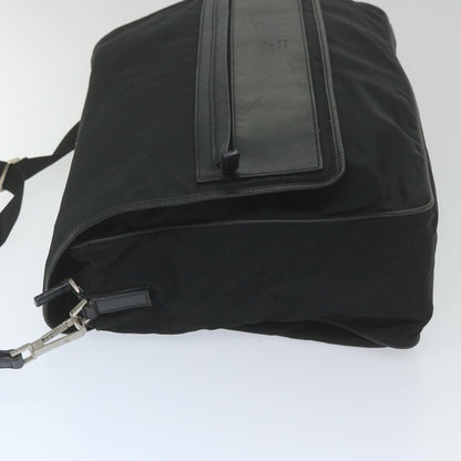 Gucci Vintage Flap Crossbody Bag Nylon, Black, Nylon, Shoulder Bag