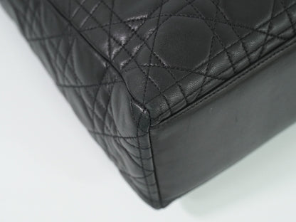 Christian Dior Lady cannage Matelassé, BLACK, LEATHER, Handbag