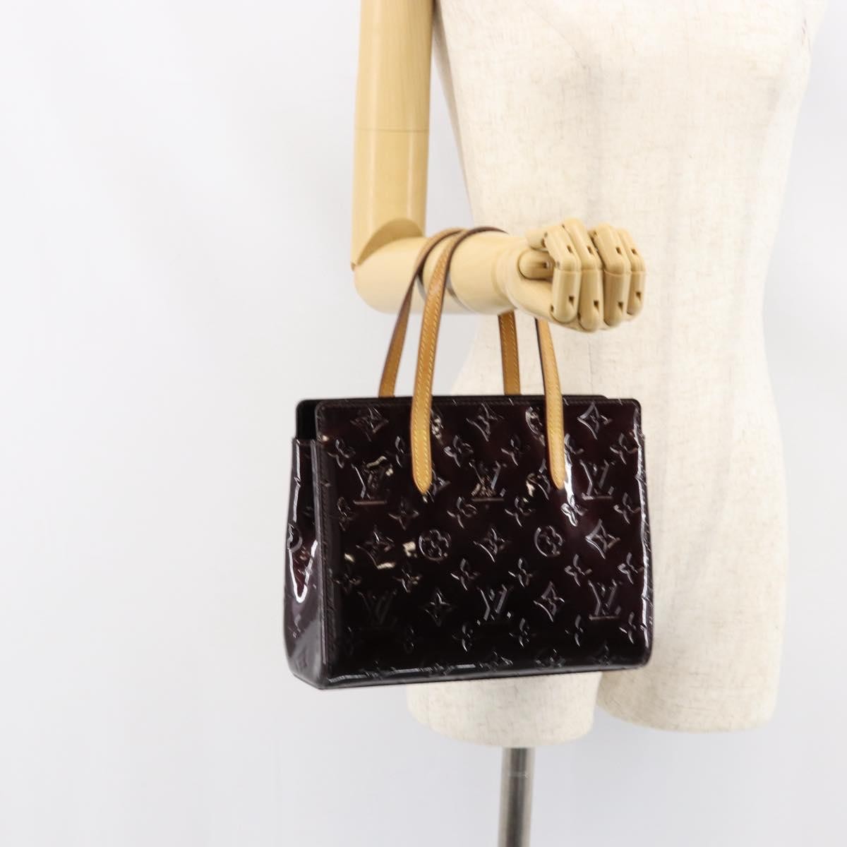 Louis Vuitton Catalina Handbag Monogram Vernis, PURPLE, PATENT_LEATHER, Handbag