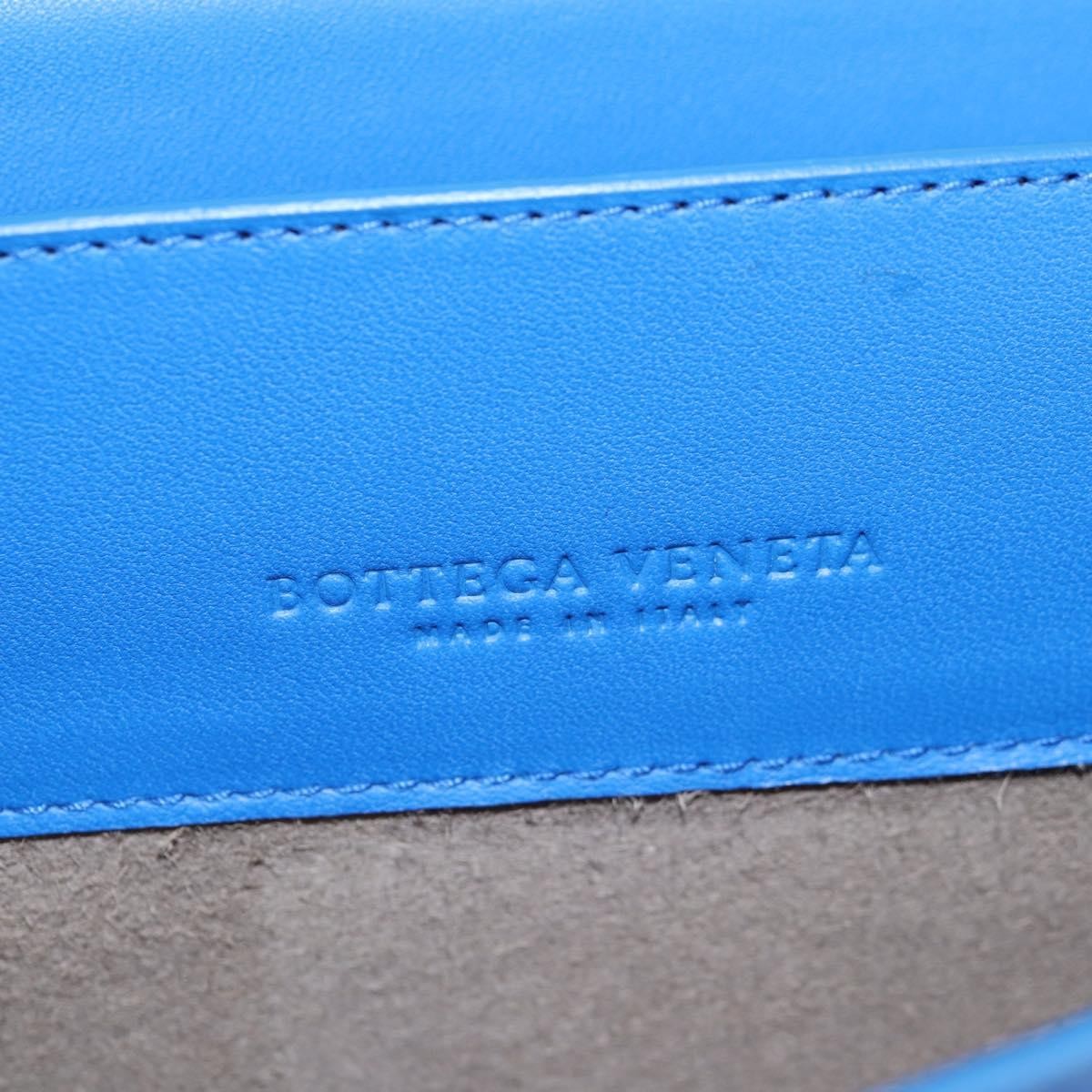 Bottega Veneta Clip Flap Bag Leather, Blue, Leather, Shoulder Bag