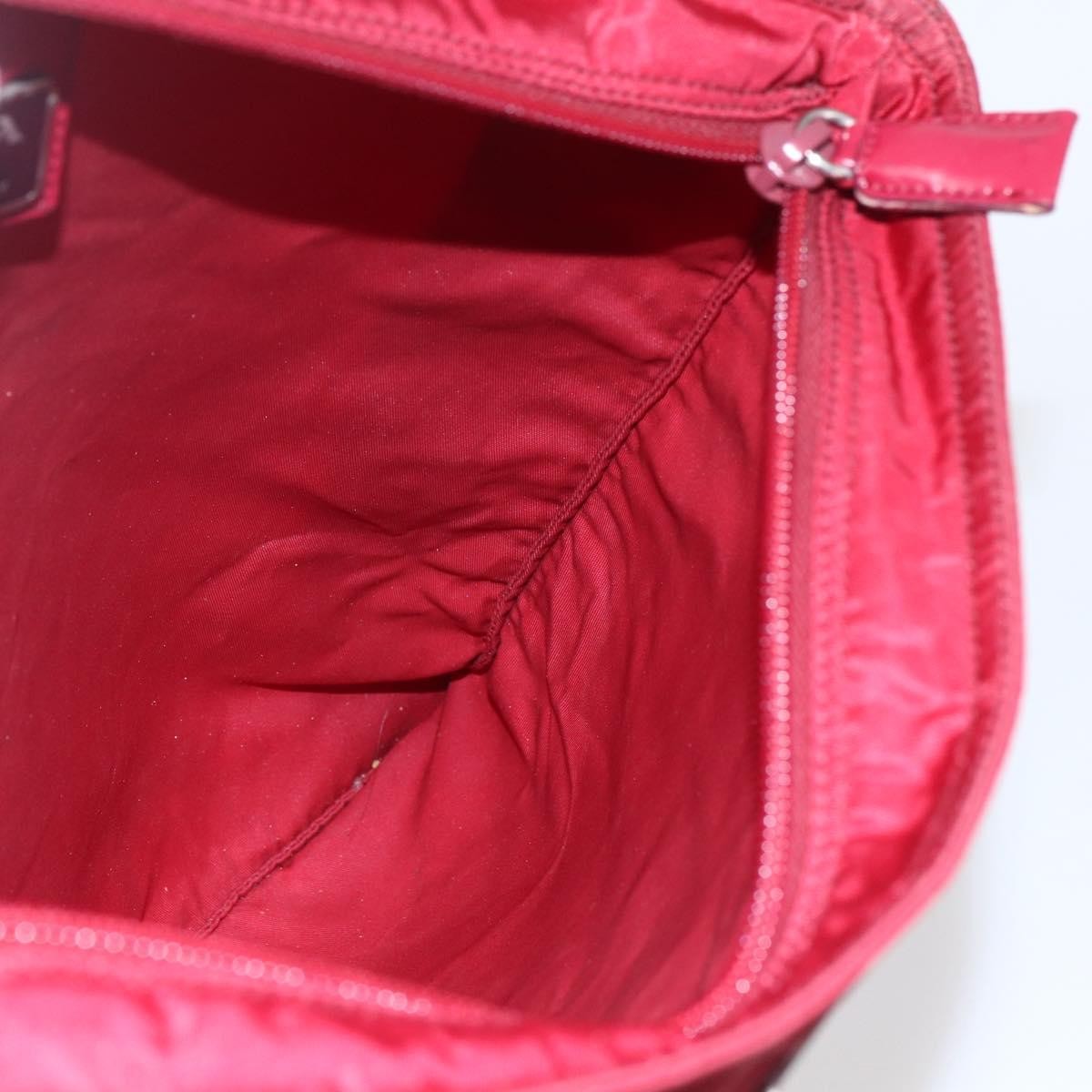 Prada Zip Top Messenger Bag Tessuto, RED, NYLON, Shoulder bag