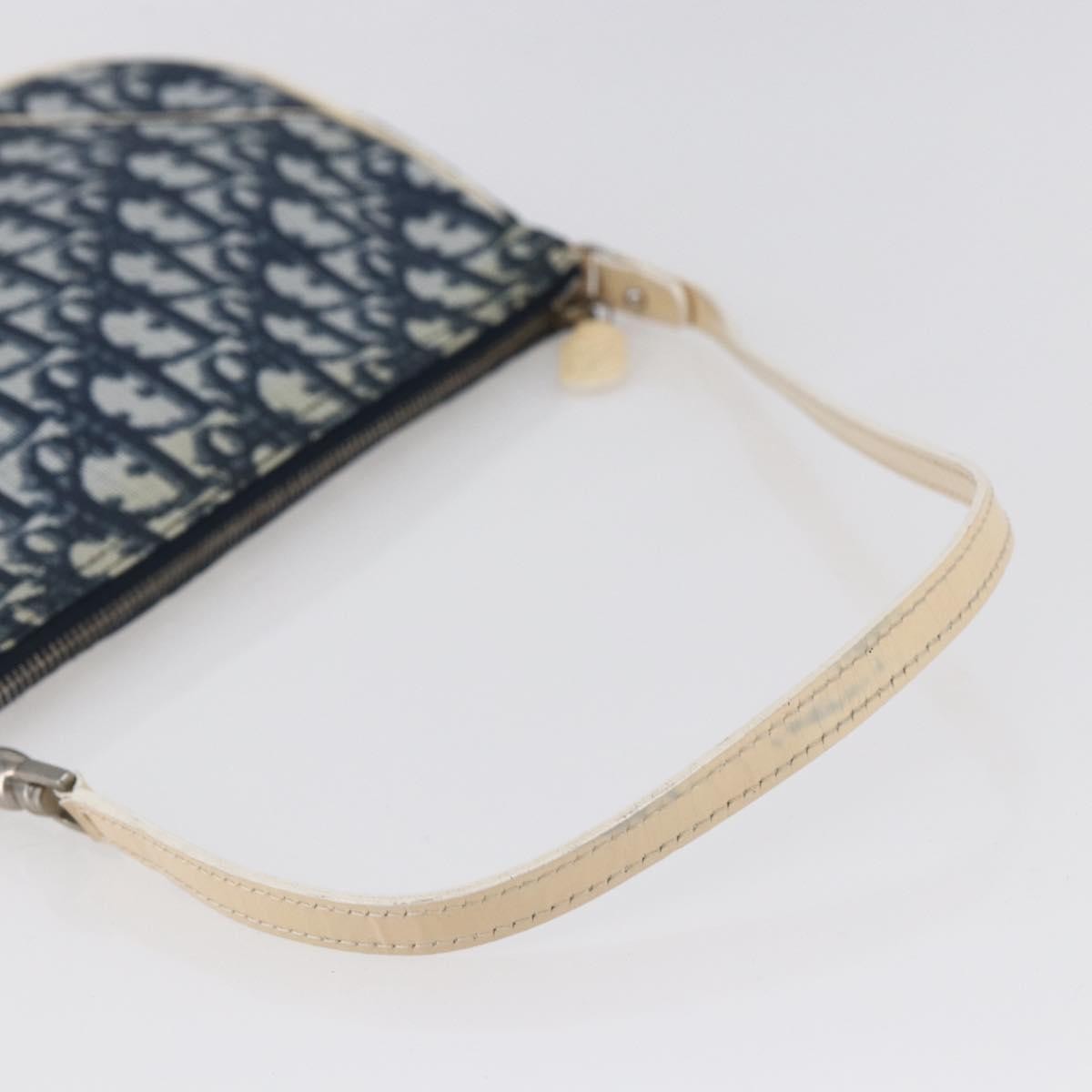 Christian Dior Vintage Saddle Bag Diorissimo Canvas, NAVY, CANVAS, Clutche & pouche