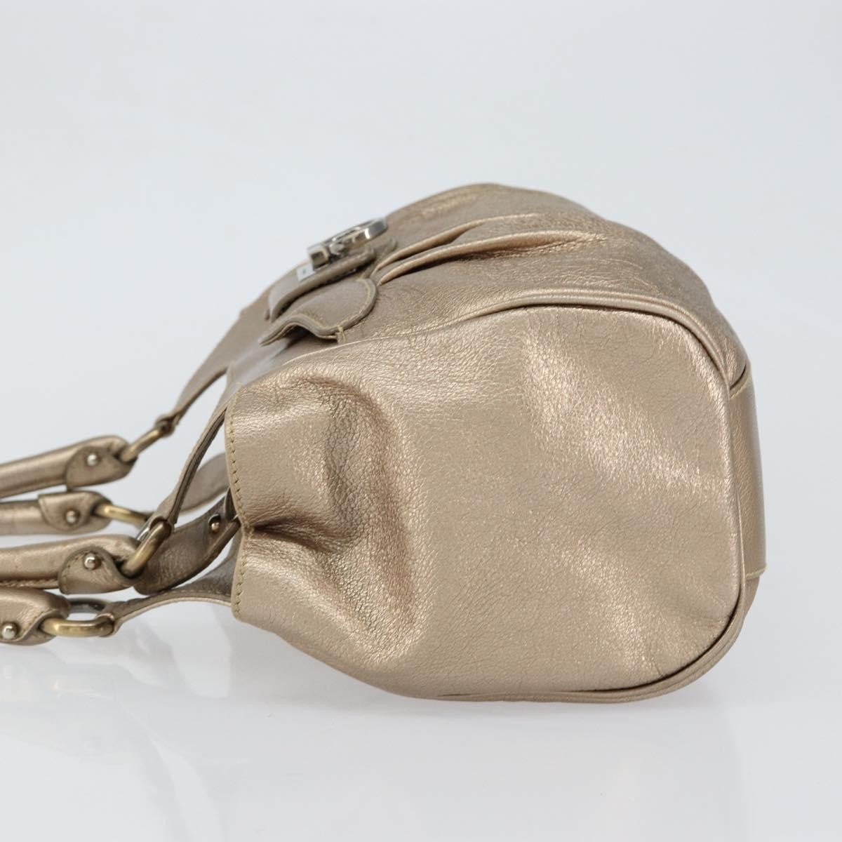 Salvatore Ferragamo Gancini Tote Leather, GOLD, LEATHER, Tote bag