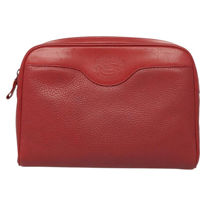 Burberry Logo Zip Around Pouch Leather, RED, LEATHER, Clutche & pouche