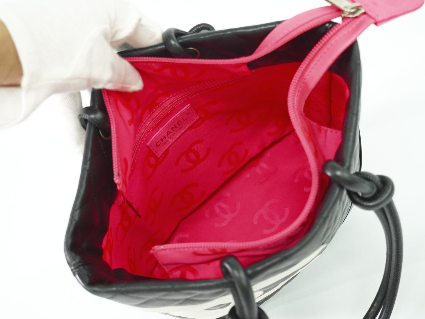 Chanel Cambon Tote Quilted Leather, BLACK, LEATHER, Tote bag