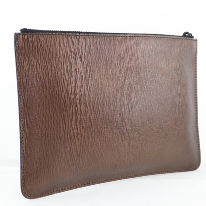 Salvatore Ferragamo Revival Travel Document Holder Leather, BROWN, LEATHER, Clutche & pouche