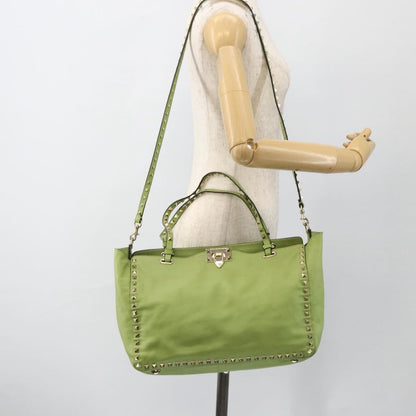 Valentino Garavani Rockstud Tote Textured Leather, GREEN, LEATHER, Tote bag