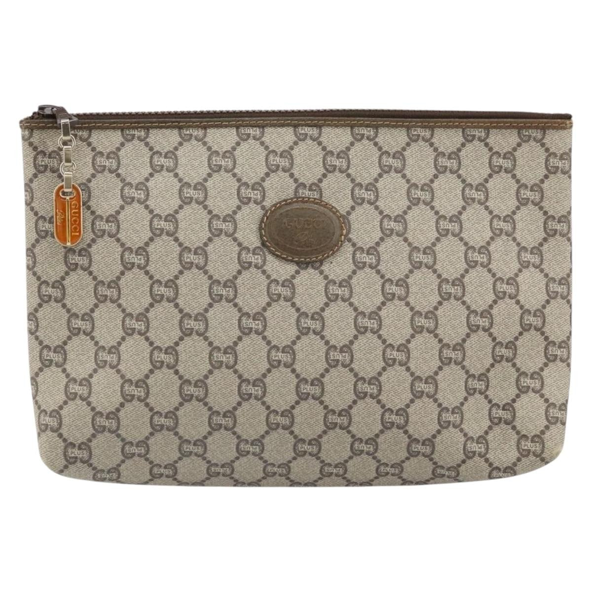 Gucci GG Plus Supreme Pouch Canvas, BEIGE, CANVAS, Clutche & pouche