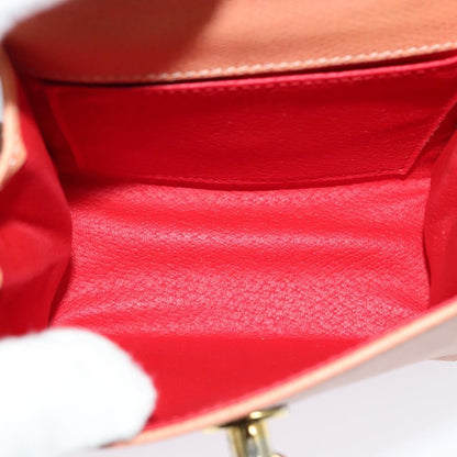 Celine Vintage Convertible Turnlock Top Handle Bag Leather, ORANGE, LEATHER, Handbag