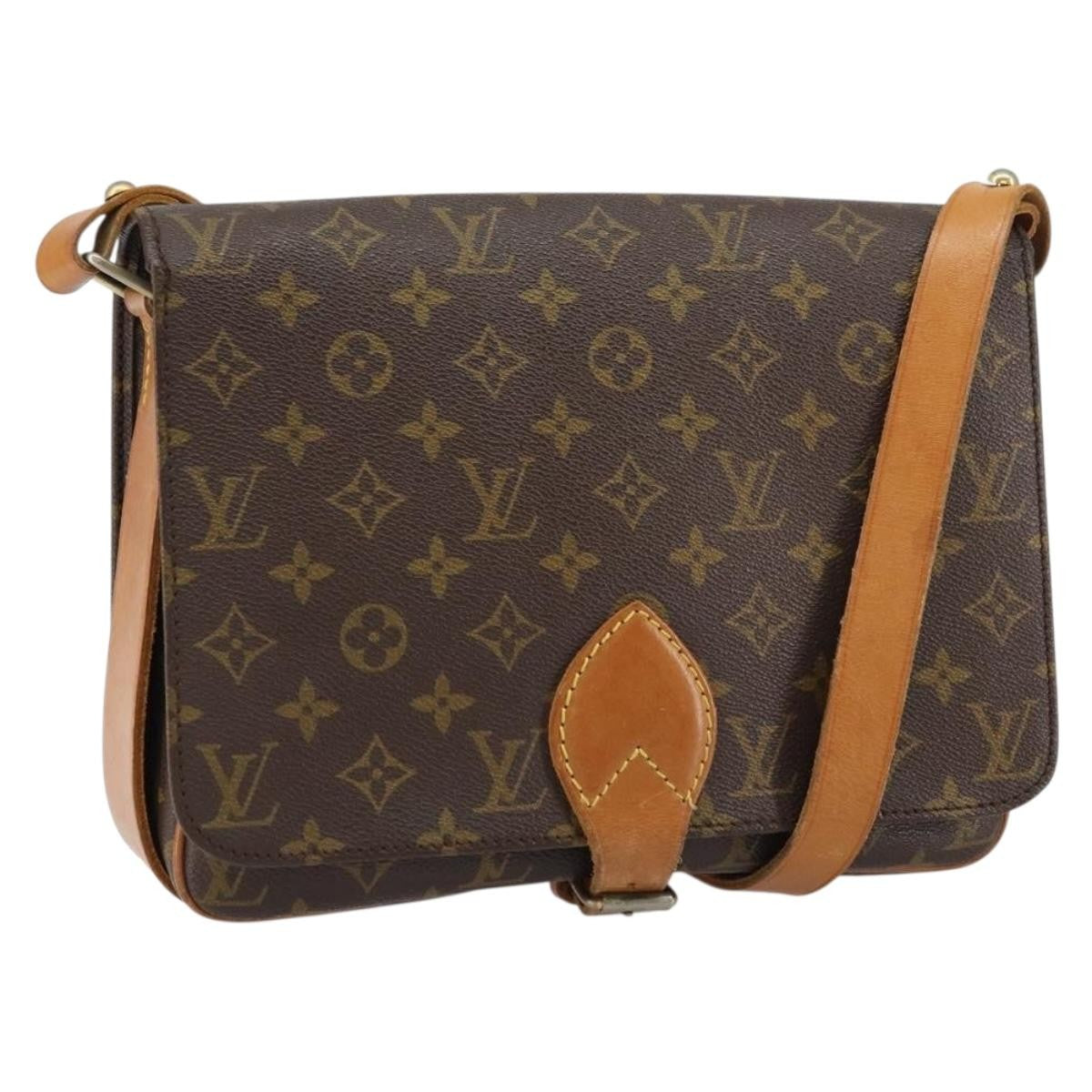Louis Vuitton Cartouchiere Handbag Monogram Canvas, BROWN, CANVAS, Shoulder bag