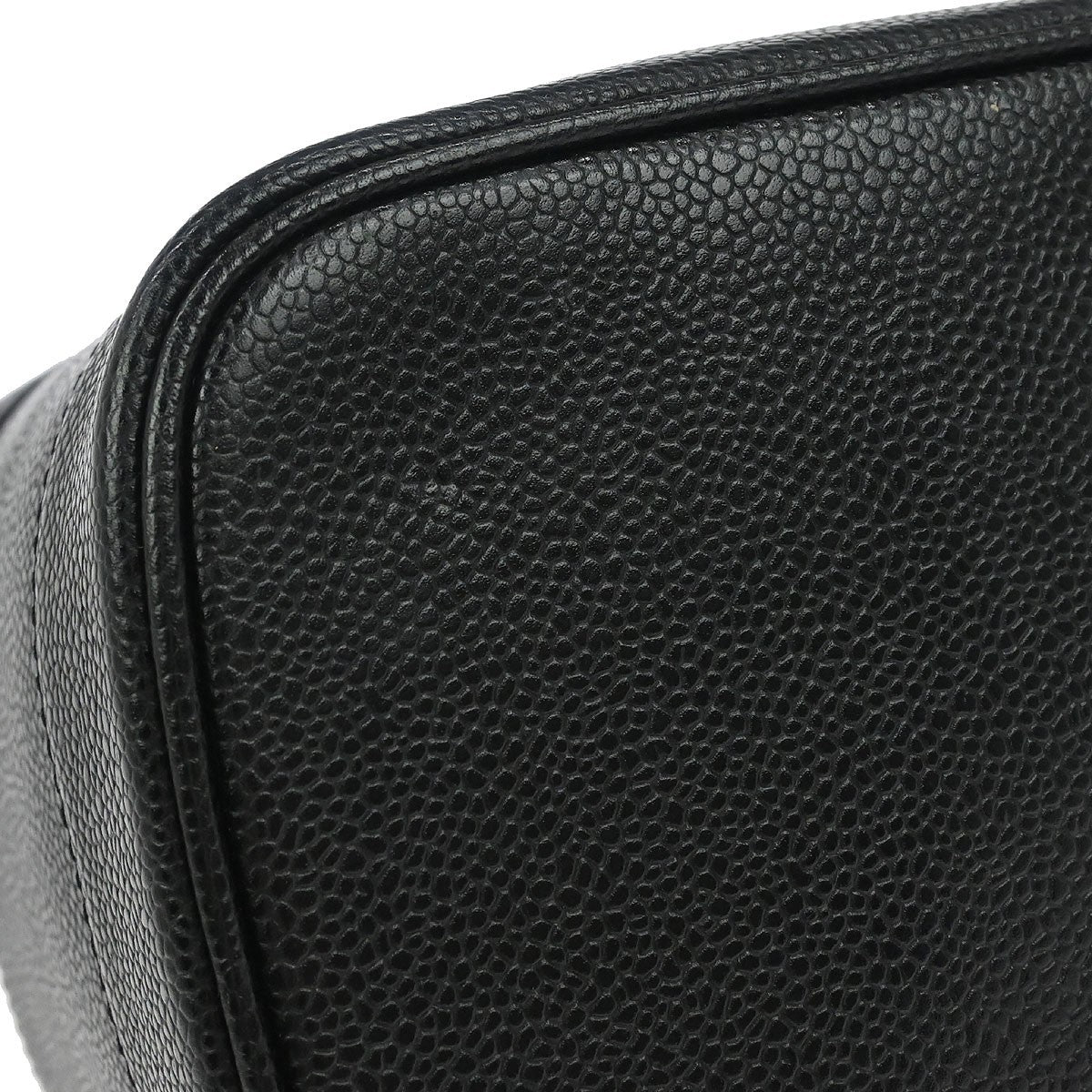 Chanel Vintage Timeless Cosmetic Case Caviar, Black, Leather, Clutch