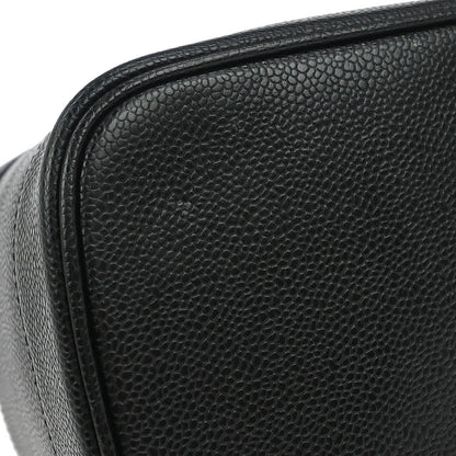 Chanel Vintage Timeless Cosmetic Case Caviar, Black, Leather, Clutch
