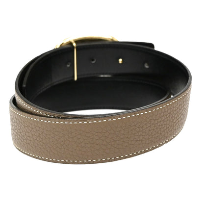 Hermes Chaine D'Ancre Reversible Belt Leather, BROWN, LEATHER, Belts
