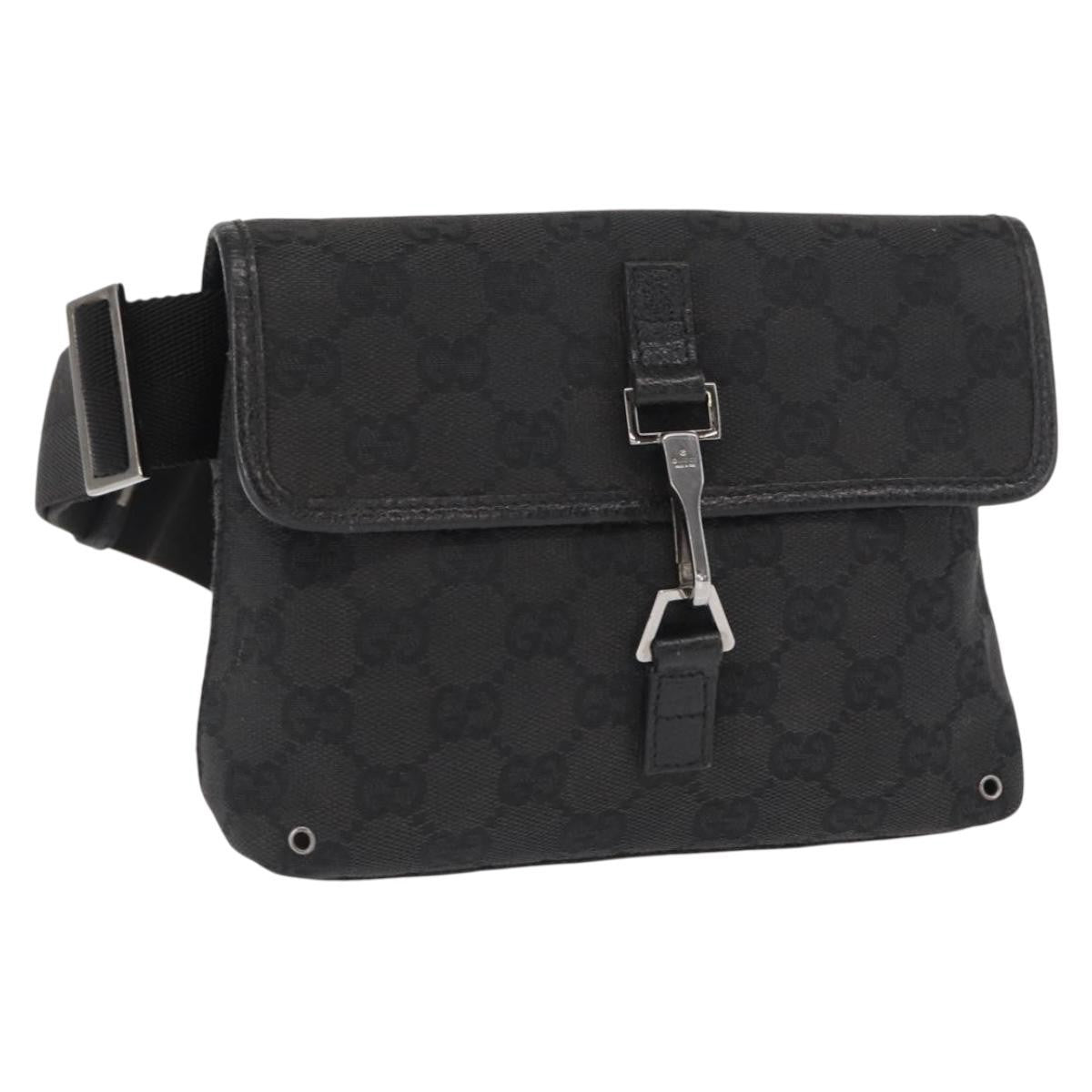 Gucci Vintage Jackie Waist Bag GG Canvas, BLACK, CANVAS, Shoulder bag