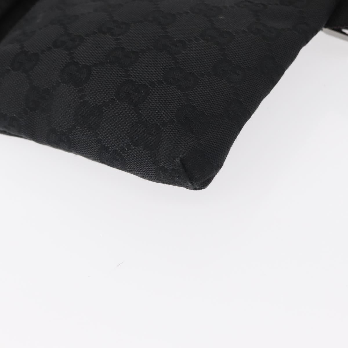 Gucci Vintage Double Belt Bag GG Canvas with Leather, BLACK, CANVAS, Shoulder bag