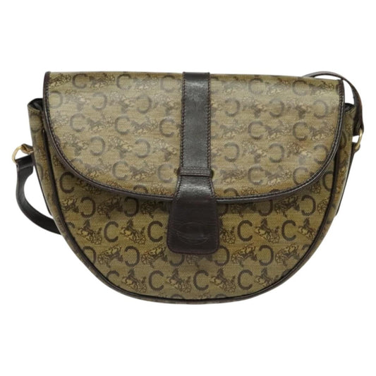 Celine C Sulky Shoulder bag Canvas and Leather, BEIGE, CANVAS, Shoulder bag