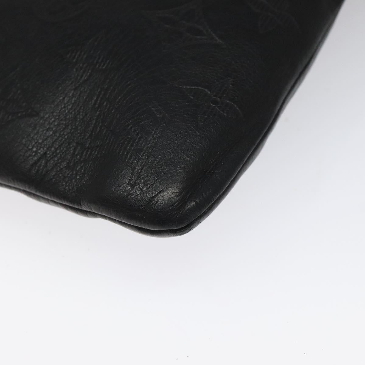 Louis Vuitton Discovery Pochette Monogram Shadow Leather, BLACK, LEATHER, Clutche & pouche