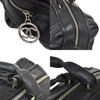Chanel Coco Bowling Bag Quilted Leather, BLACK, LEATHER, Handbag