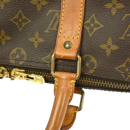Louis Vuitton Keepall Bag Monogram Canvas, BROWN, CANVAS, Travel bag