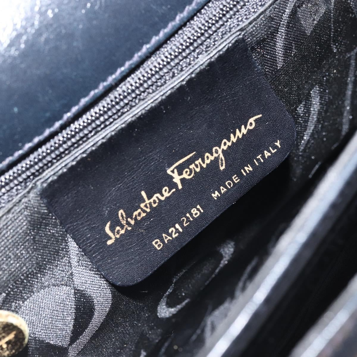 Salvatore Ferragamo Convertible Top Handle Bag Leather, NAVY, LEATHER, Handbag