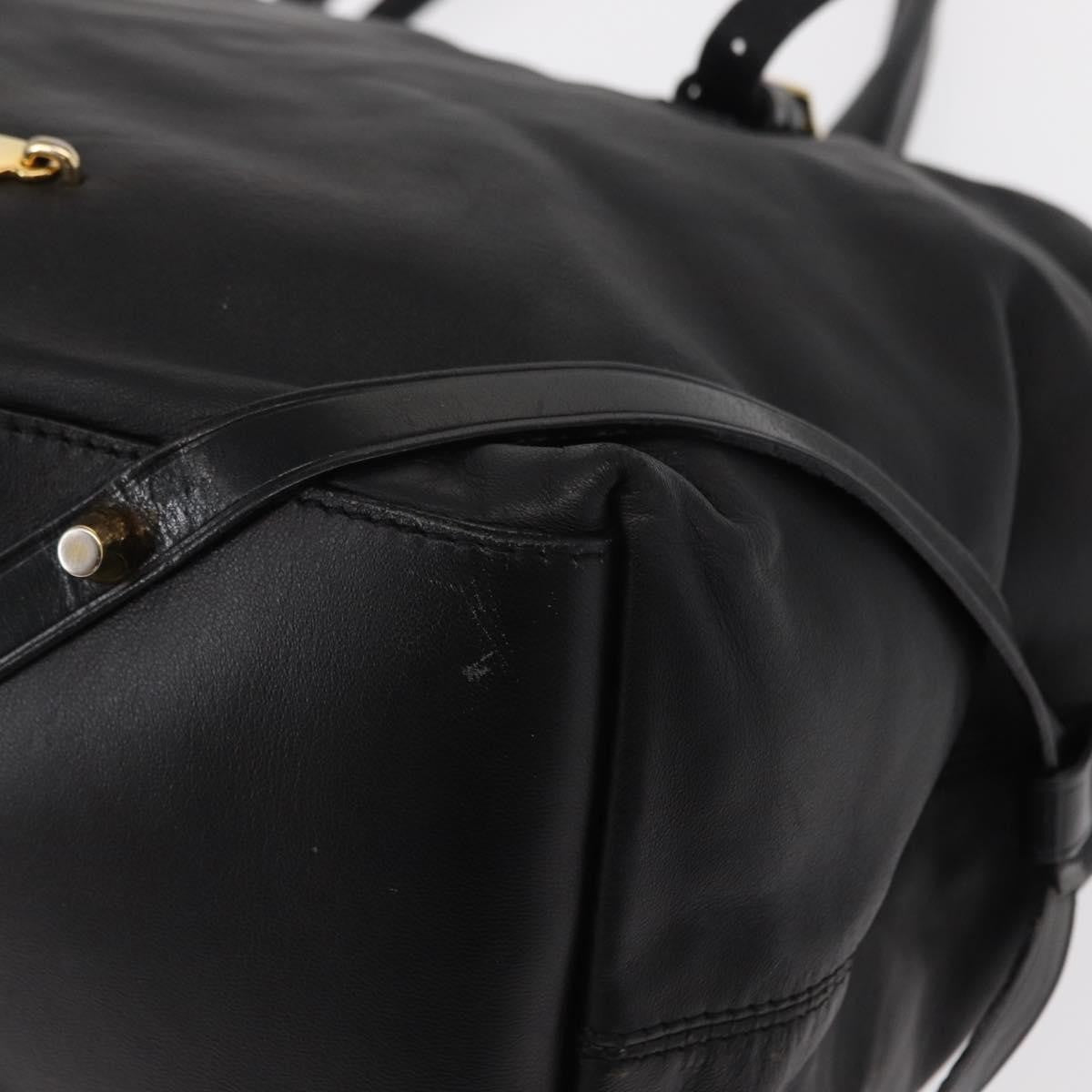 Burberry Vintage Tote Leather, BLACK, LEATHER, Tote bag