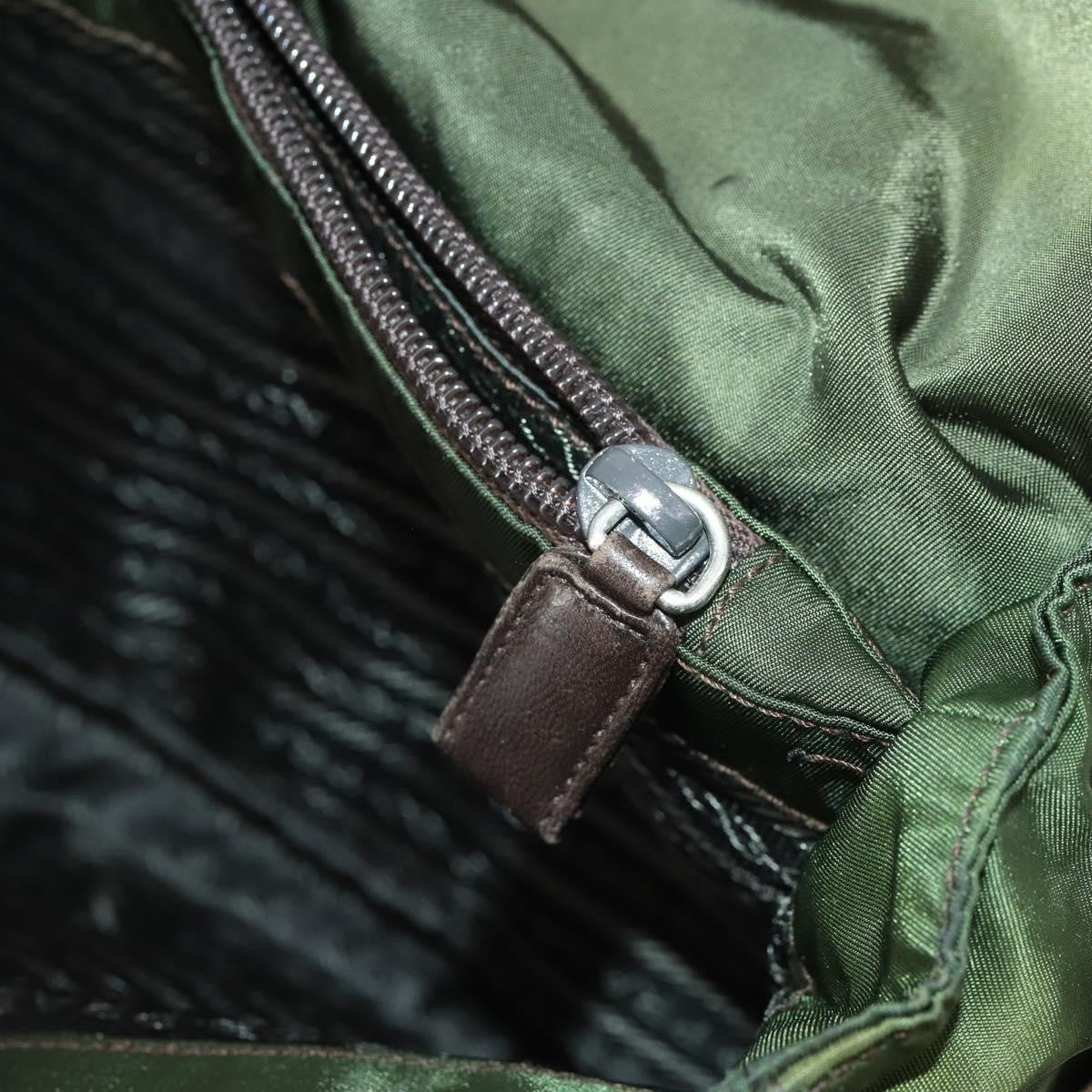 Prada Vintage Shoulder Bag Nylon and Leather, GREEN, NYLON, Shoulder bag