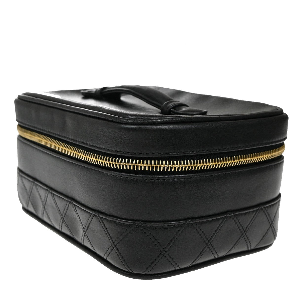 Chanel Vanity pouch Leather, BLACK, LEATHER, Toiletry Case
