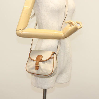 Celine Vintage Triomphe Shoulder Bag Leather, BEIGE, LEATHER, Shoulder bag