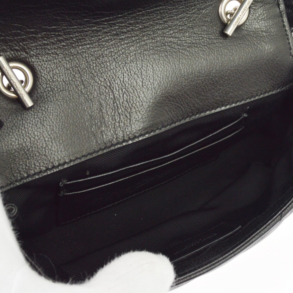 Saint Laurent Chain Shoulder Bag Leather, Black, Leather, Crossbody Bag