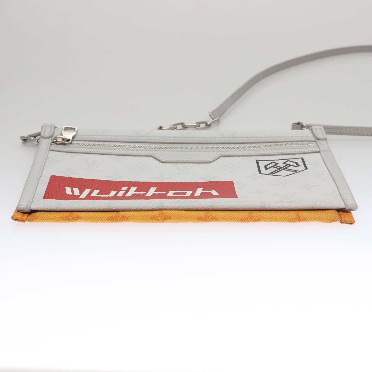 Louis Vuitton Double Flat Messenger Bag Limited Edition Logo Story Monogram Canvas and Denim, MULTICOLOUR, CANVAS, Shoulder bag