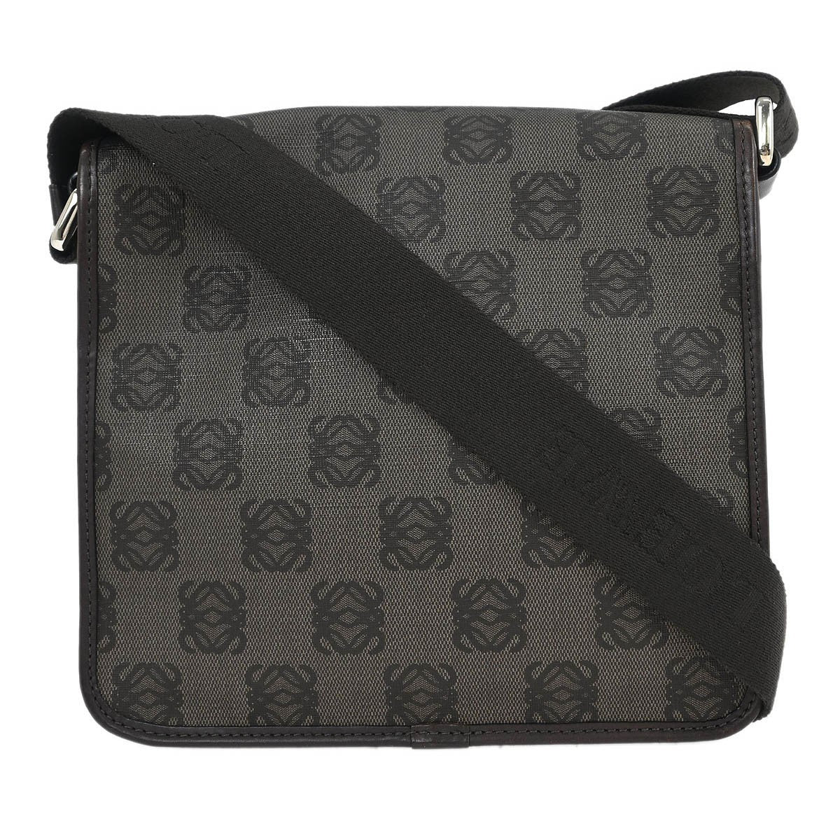 Loewe Flap Messenger Bag Canvas, BROWN, PVC, Shoulder bag