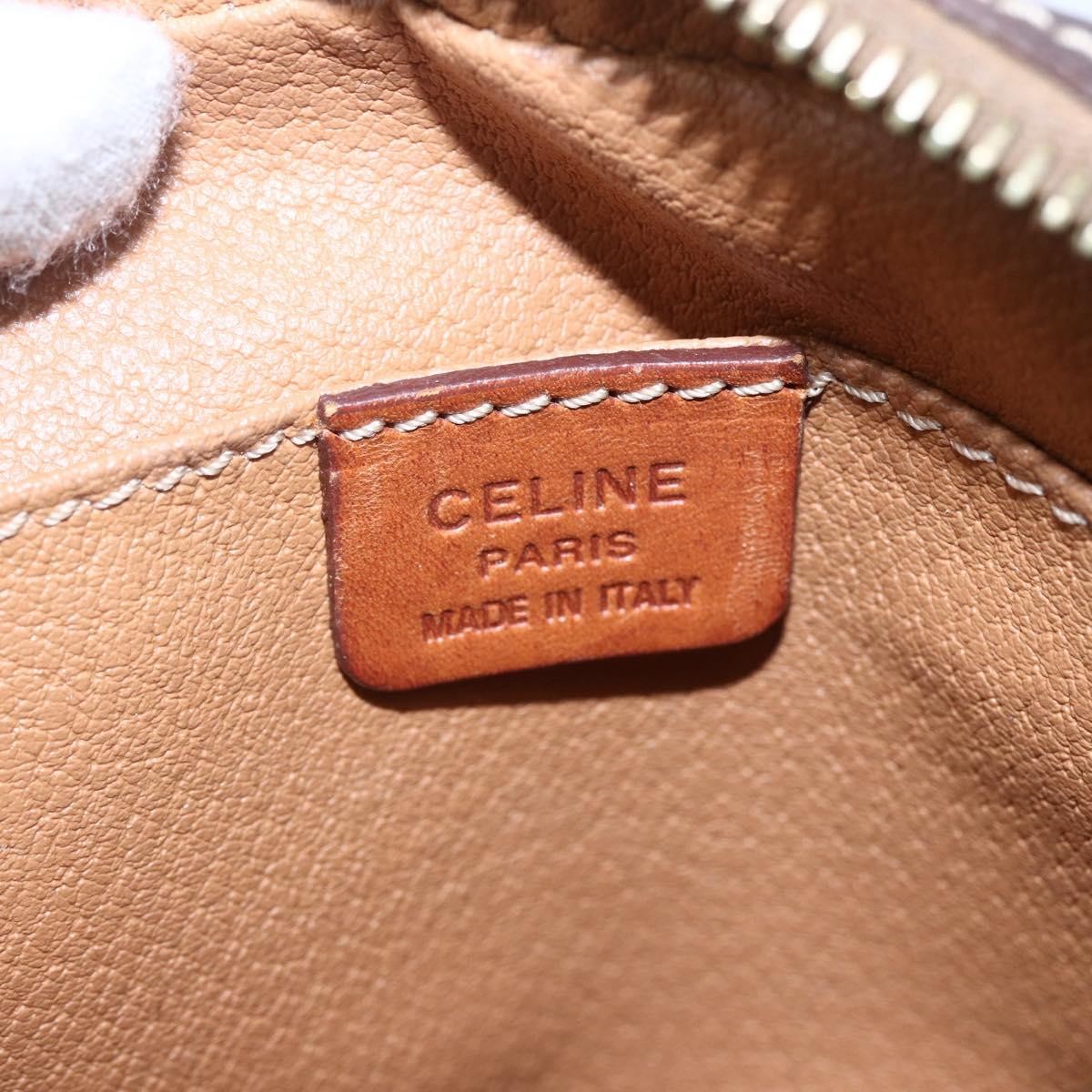 Celine Vintage Macadam Shoulder Bag Canvas and Leather, BROWN, CANVAS, Shoulder bag