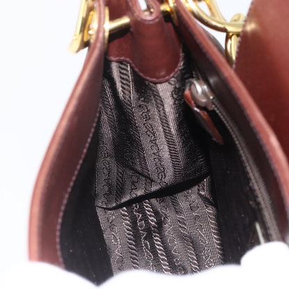 Prada Vintage Shoulder Bag Leather, BROWN, LEATHER, Shoulder bag