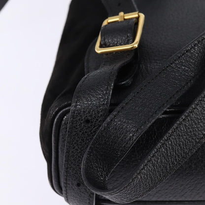 Gucci Vintage Bamboo Backpack Suede, BLACK, SUEDE, Backpack