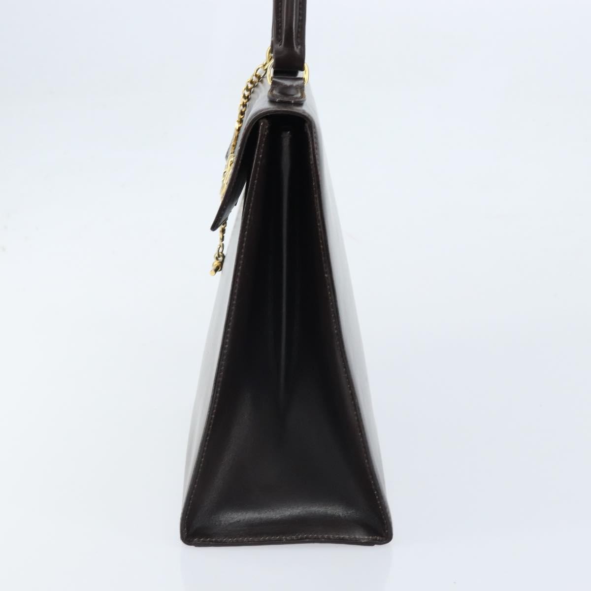 Celine Vintage Logo Top Handle Bag Leather, BROWN, LEATHER, Handbag