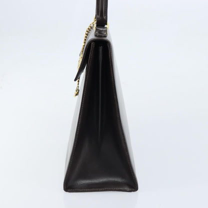 Celine Vintage Logo Top Handle Bag Leather, BROWN, LEATHER, Handbag