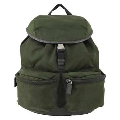 Prada Double Front Pocket Backpack Tessuto, KHAKI, NYLON, Backpack