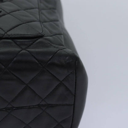 Chanel Coco Mark Black cakfskin, BLACK, LEATHER, Handbag