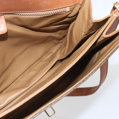 Celine Vintage Macadam Shoulder Bag Canvas and Leather, BROWN, CANVAS, Shoulder bag