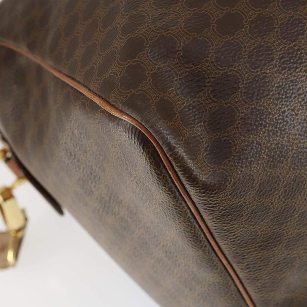 Celine Vintage Duffle Bag Canvas and Leather, BROWN, CANVAS, Travel bag