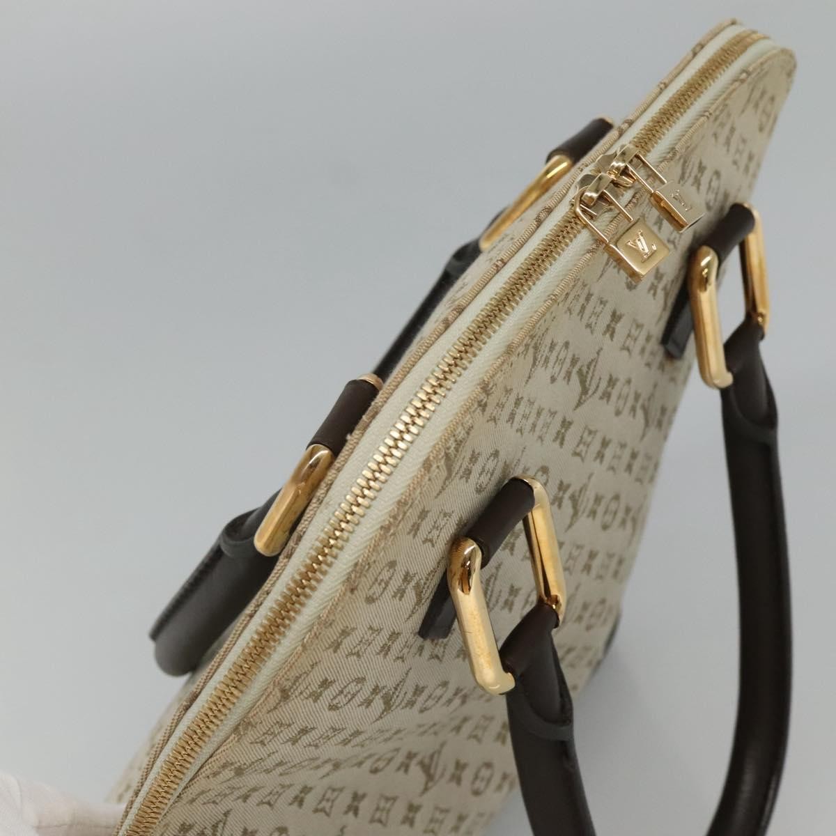 Louis Vuitton Alma Handbag Mini Lin Monogram, Khaki, Canvas, Handbag