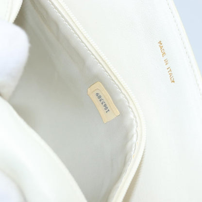 Chanel Vintage CC Full Flap Bag Quilted Lambskin, White, Leather, Shoulder Bag