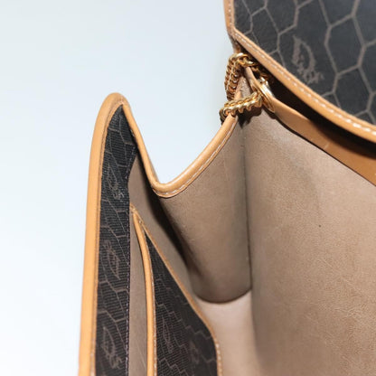 Christian Dior Vintage Honeycomb chain Canvas, BLACK, CANVAS, Handbag