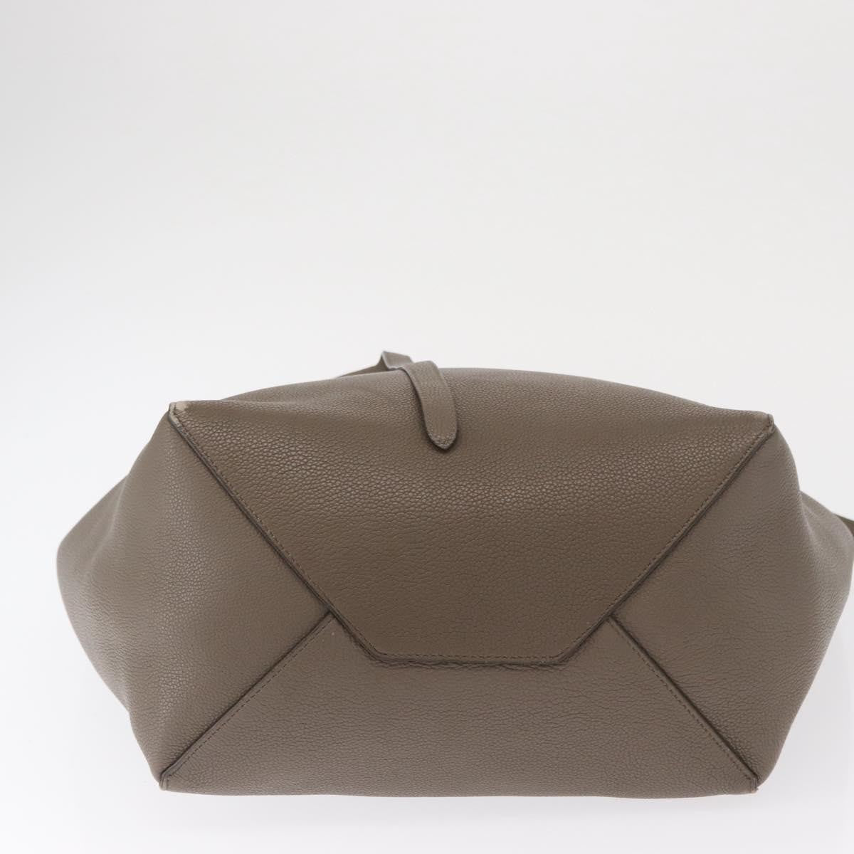 Celine Phantom Tie Cabas Tote Leather, GRAY, LEATHER, Tote bag