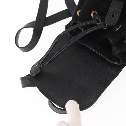 Gucci Vintage Bamboo Backpack Suede, BLACK, SUEDE, Backpack