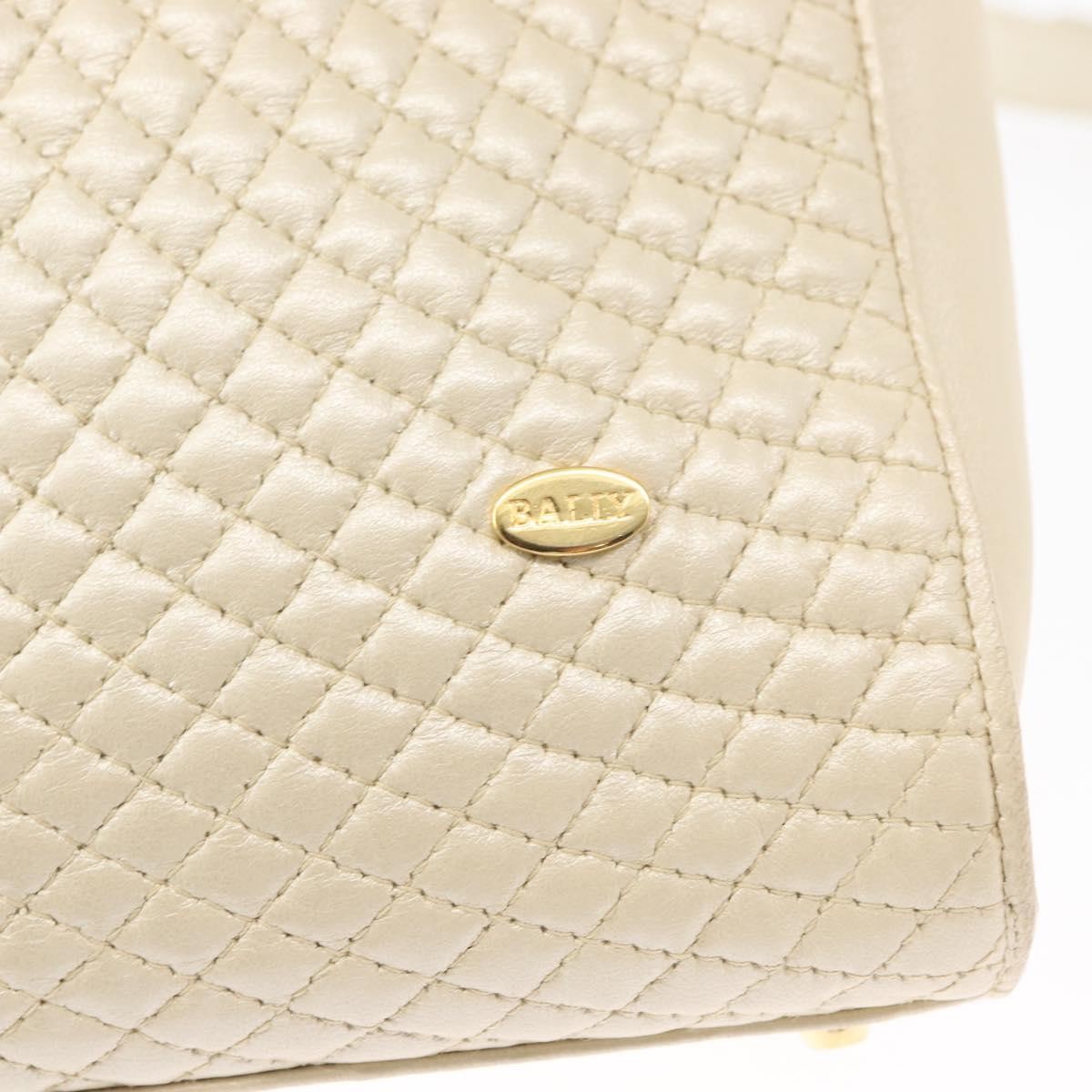 Bally Vintage Handbag Quilted Leather, BEIGE, LEATHER, Handbag