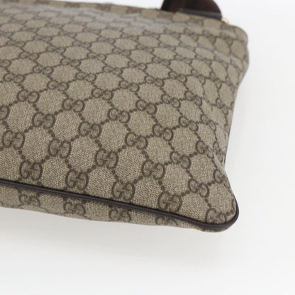 Gucci Zip Top Messenger Bag GG Coated Canvas, BEIGE, CANVAS, Shoulder bag
