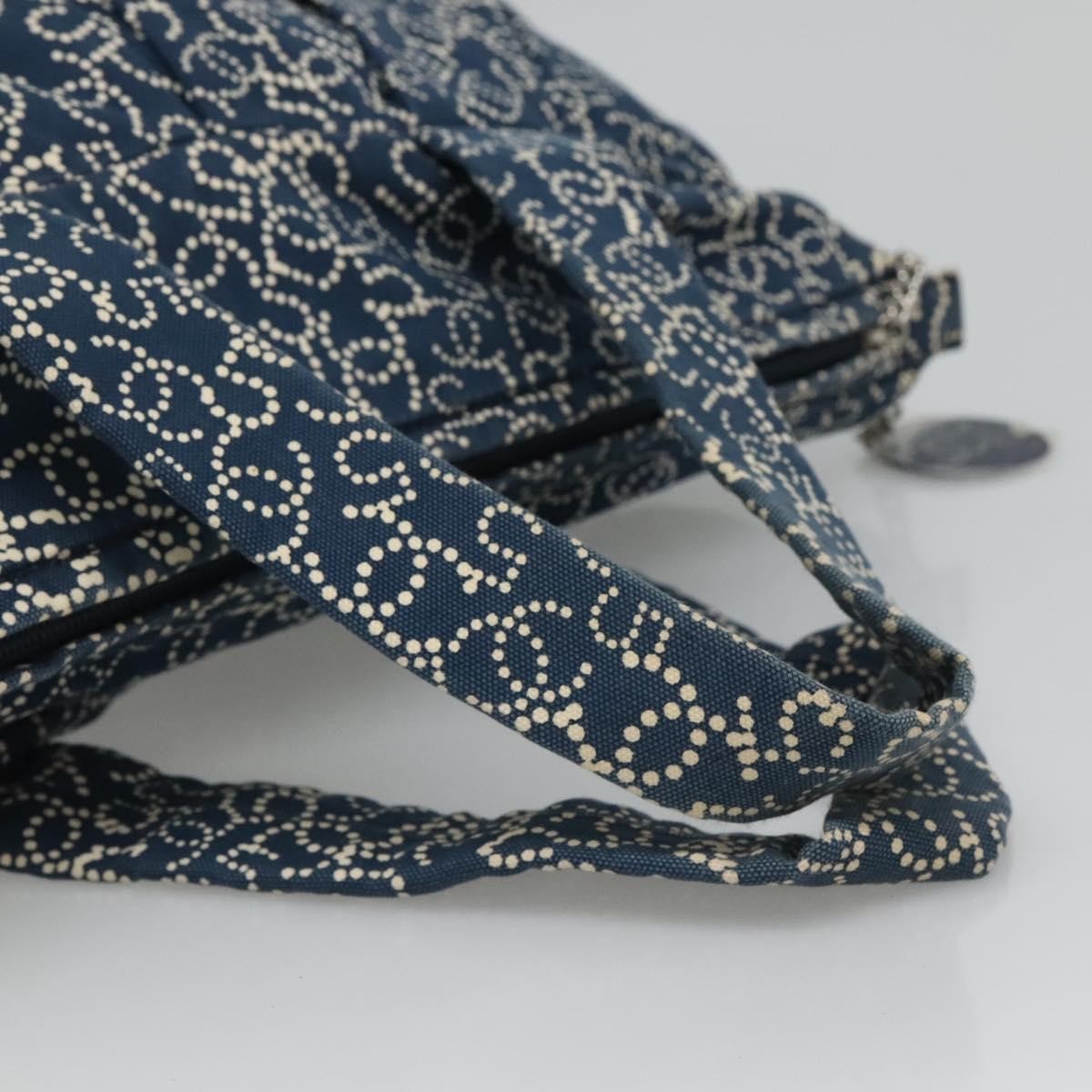 Chanel Vintage Bowler Bag Printed Canvas, NAVY, CANVAS, Handbag